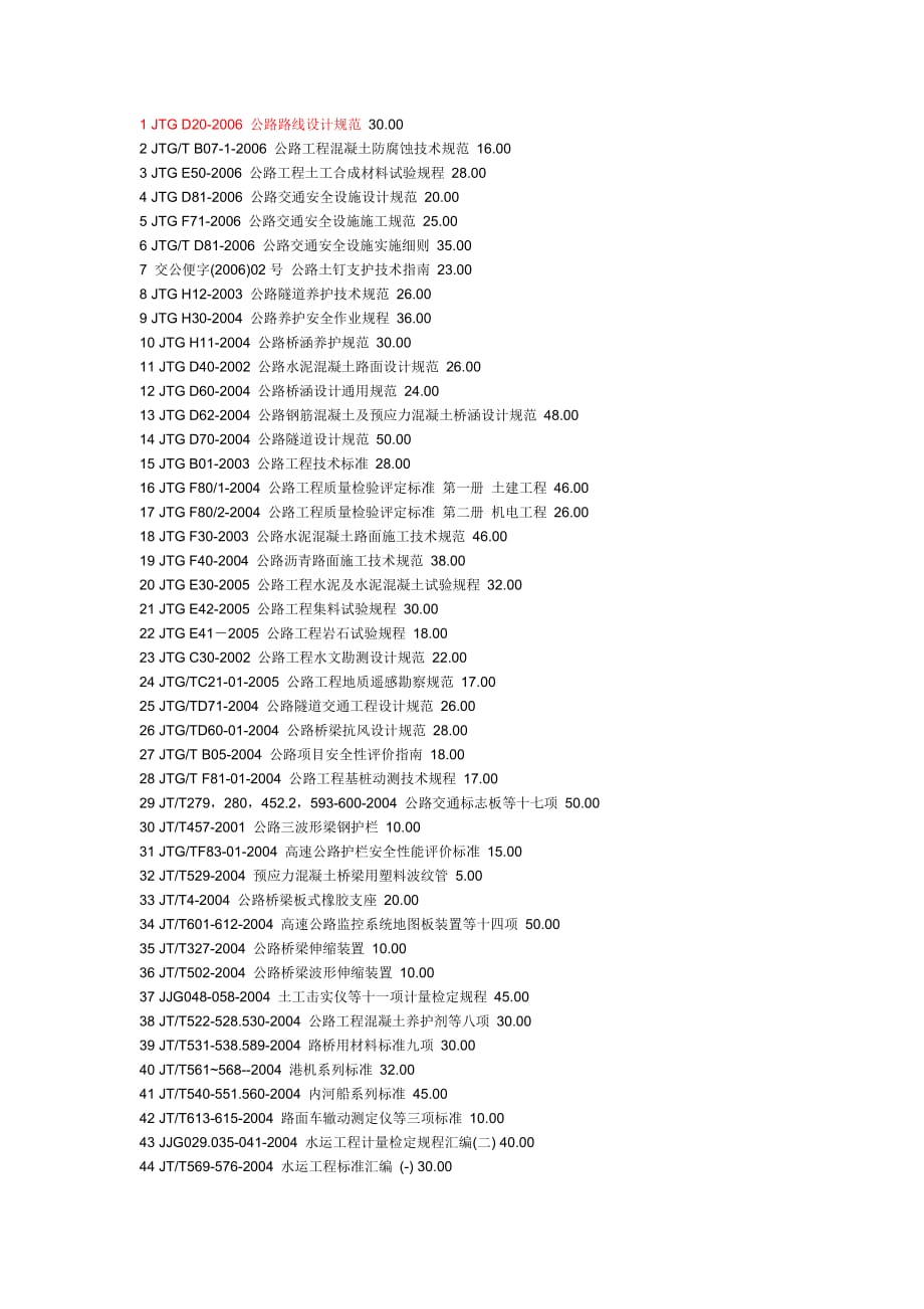 公路工程规范大全_第1页