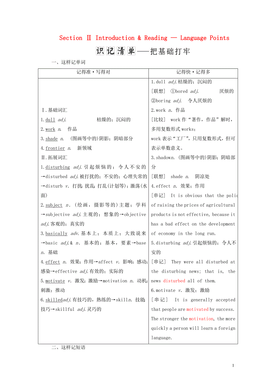 2019年高中英语 module 2 the renaissance section ⅱ introduction &amp; reading &mdash; language points教案（含解析）外研版选修8_第1页