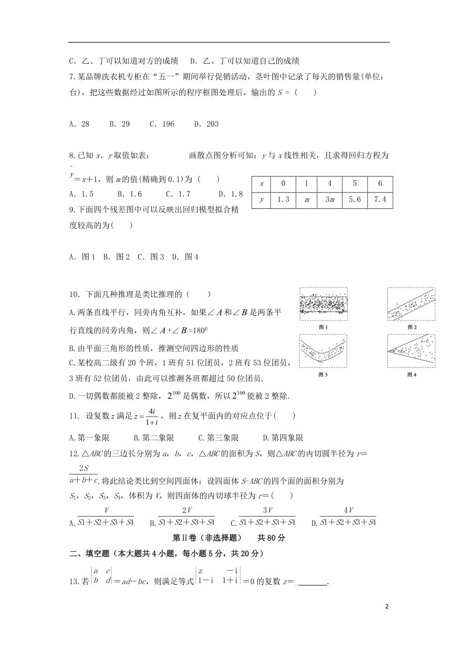 河南省开封市、商丘市九校2018-2019学年高二数学下学期期中联考试题 文_第2页