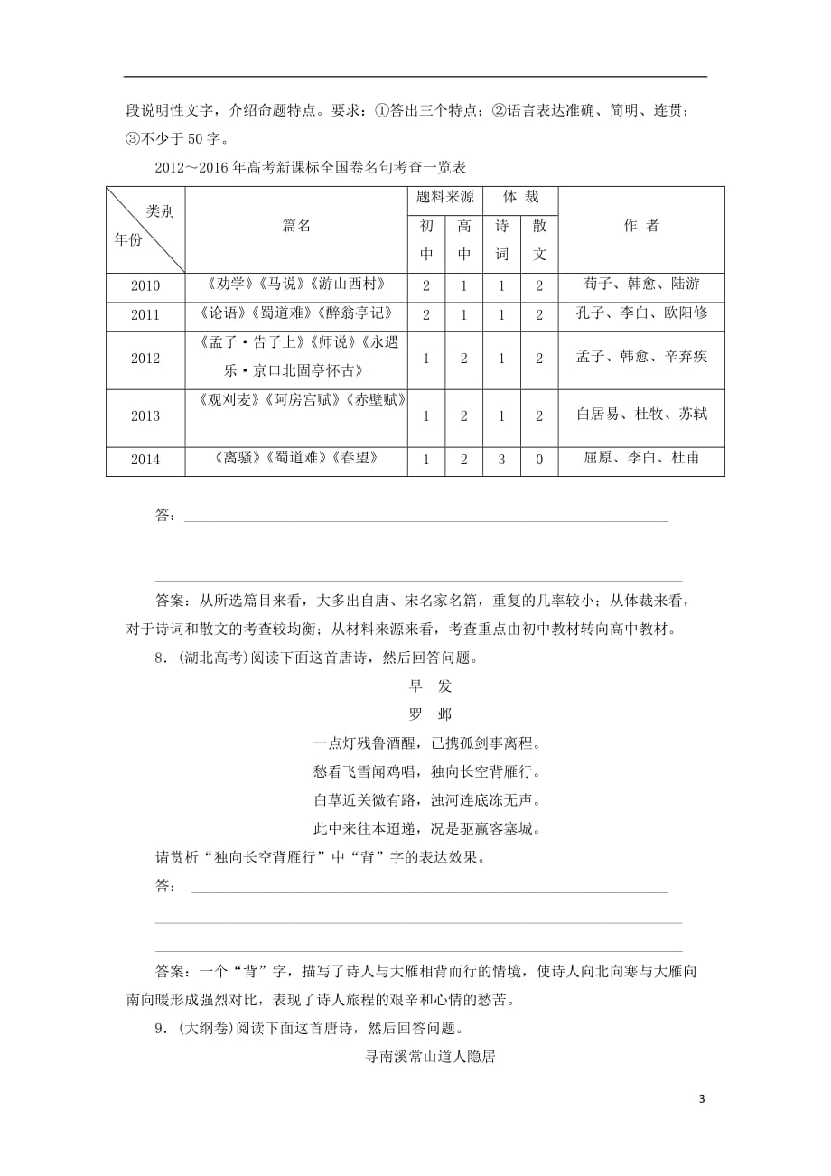 2017-2018学年高中语文 课时跟踪训练（二十）语不惊人死不休-选词和炼句 新人教版选修《语言文字应用》_第3页