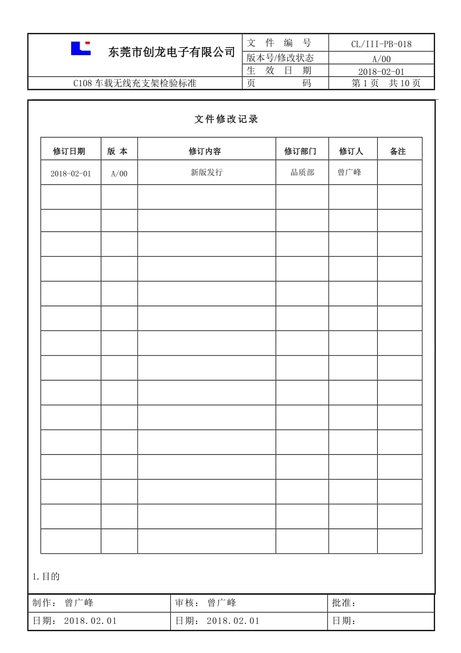 c108车载无线充支架检验标准_第1页