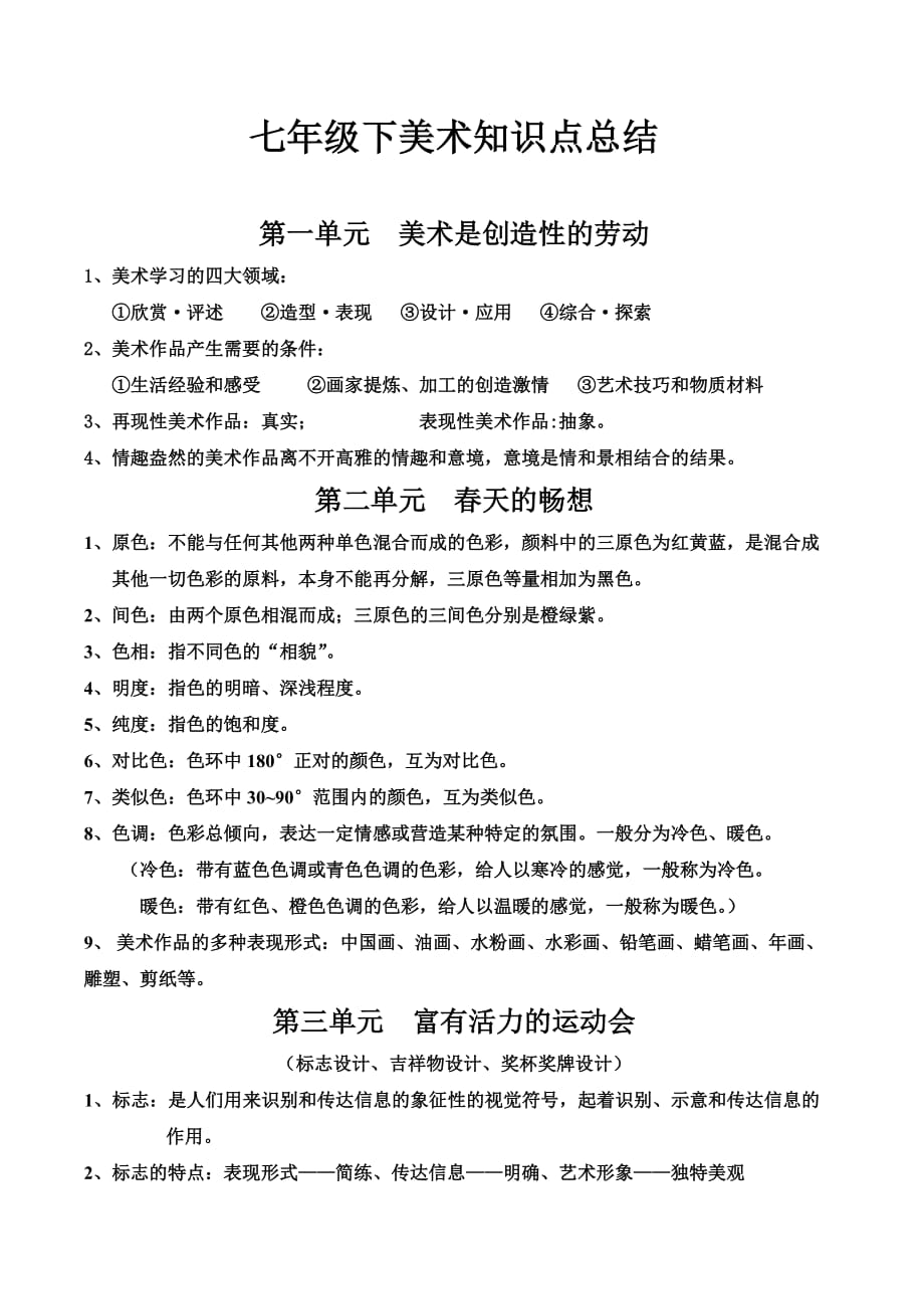 七年级下美术知识点_第1页
