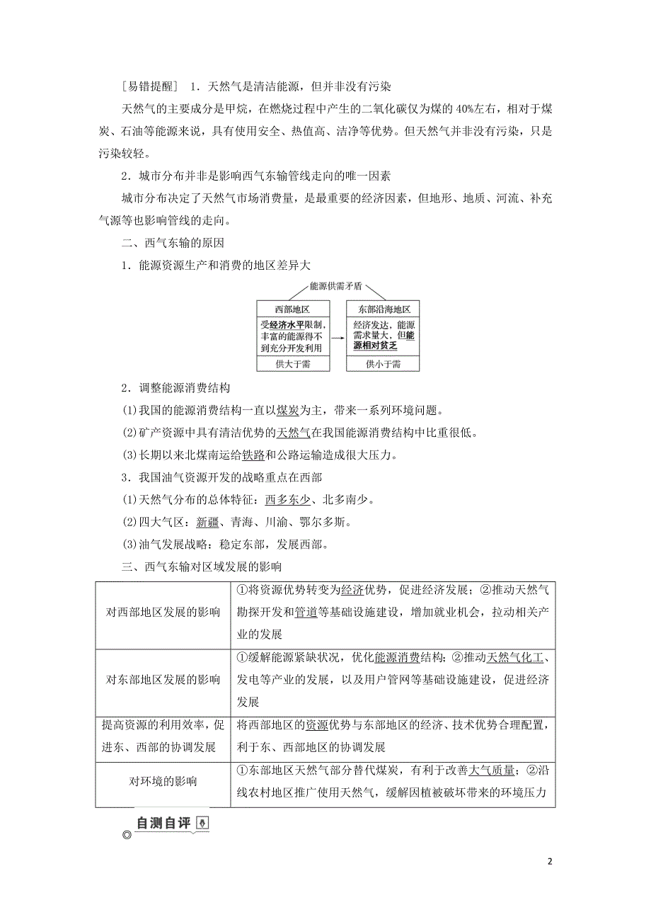 （山东专用）2020版高考地理一轮总复习 第15章 区际联系与区域协调发展 第一讲 资源的跨区域调配&mdash;&mdash;以我国西气东输为例教案（含解析）鲁教版_第2页