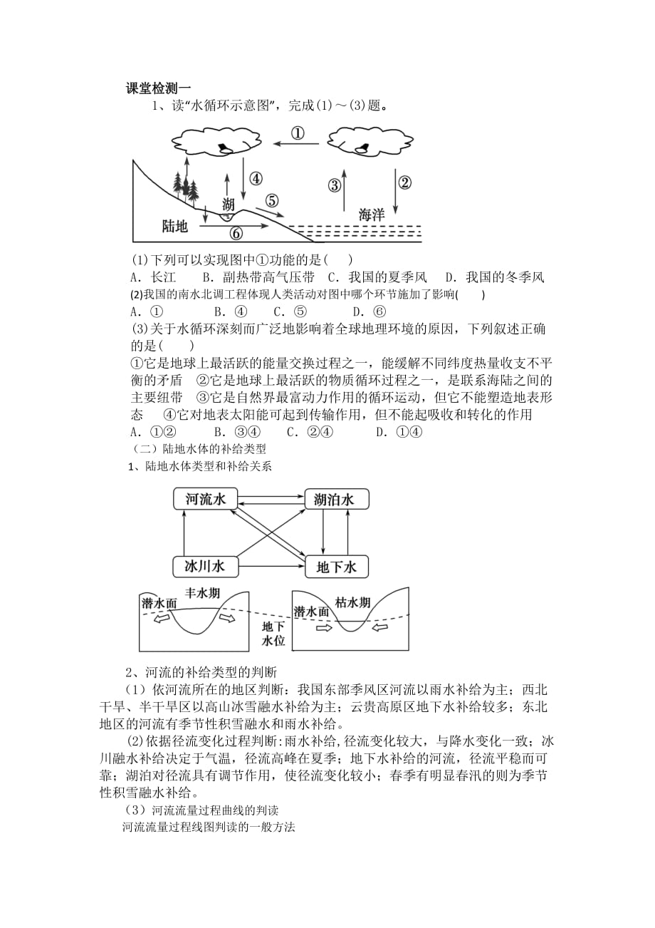 高考地理复习教案：二轮复习 水的运动规律_第2页