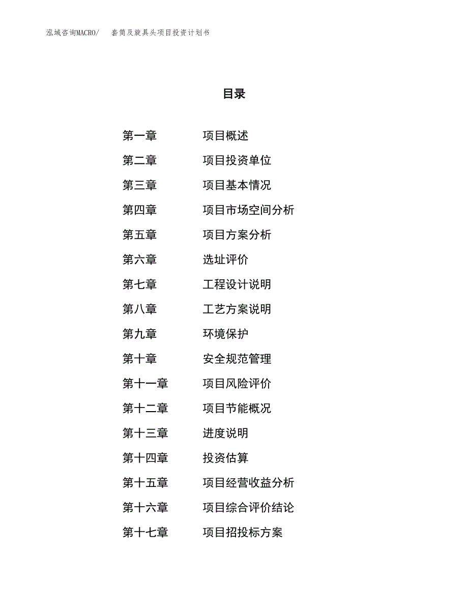 套筒及旋具头项目投资计划书（17亩）.docx_第1页