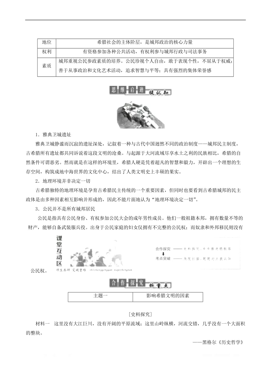 2017_2018学年高中历史专题6古代希腊罗马的政治文明第1课民主政治的摇篮_古代希腊教学学案人民_第3页