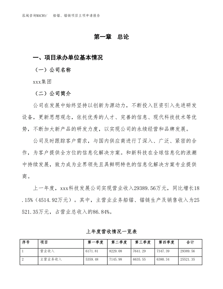 船锚、锚链项目立项申请报告（总投资14000万元）_第2页