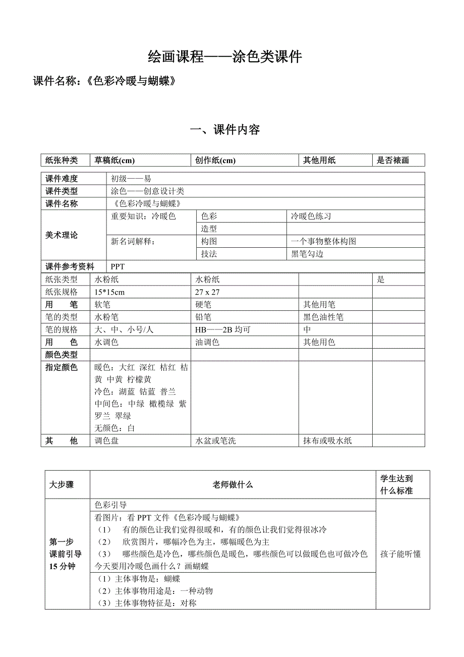 二年级上册美术课外班素材色彩冷暖与蝴蝶_第1页