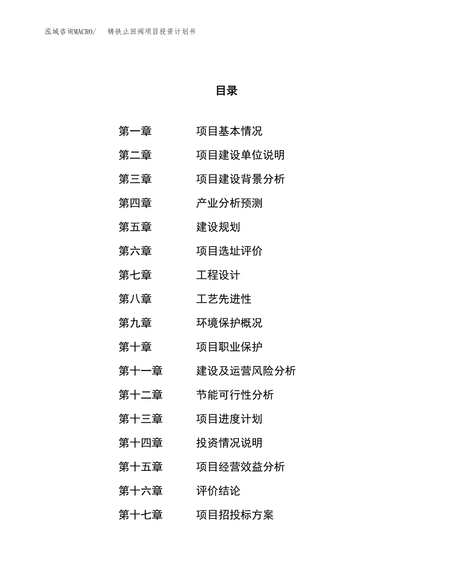 铸铁止回阀项目投资计划书（19亩）.docx_第1页