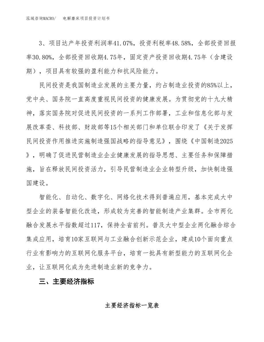 电解磨床项目投资计划书（63亩）.docx_第5页