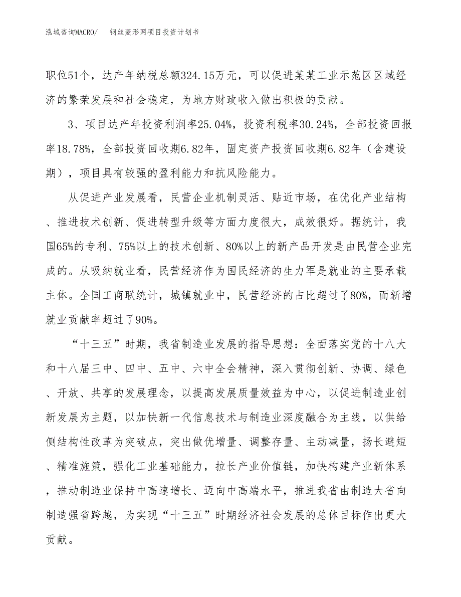 钢丝菱形网项目投资计划书（总投资3000万元）.docx_第4页