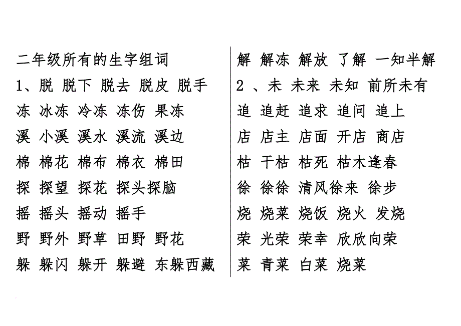 二年级下所有的生字组词.doc_第1页