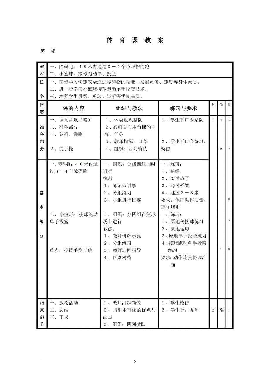 五年级体育下册全册教案教学设计.doc_第5页