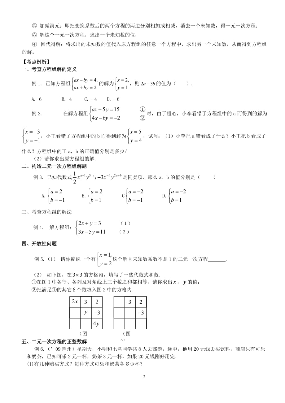 二元一次方程组辅导班讲义.doc_第2页