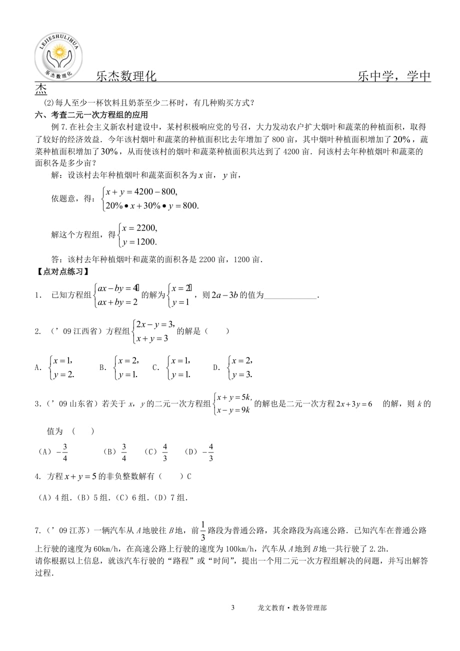 二元一次方程组辅导班讲义.doc_第3页