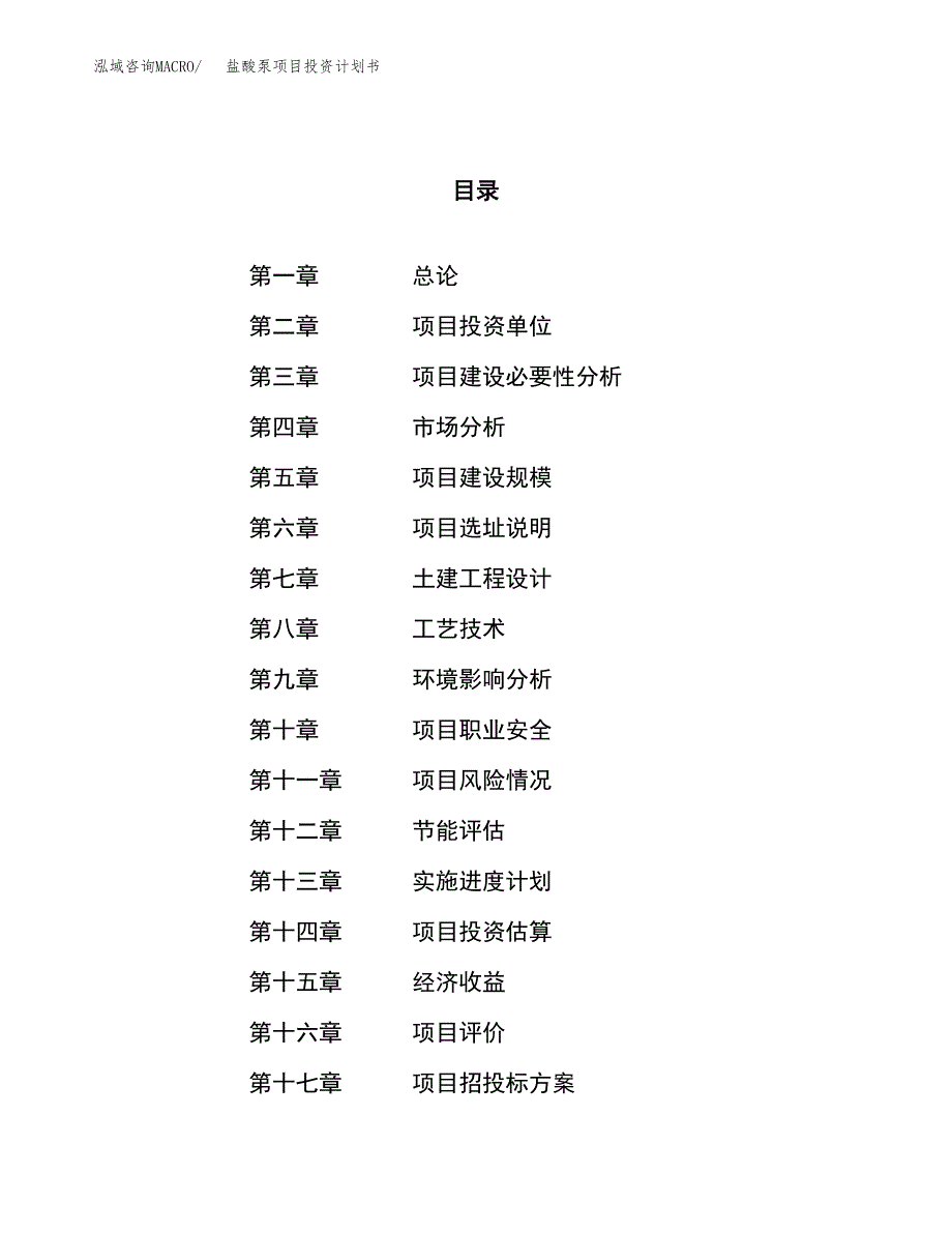 盐酸泵项目投资计划书（40亩）.docx_第1页