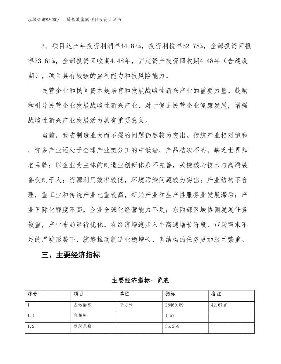 铸铁旋塞阀项目投资计划书（43亩）.docx_第5页