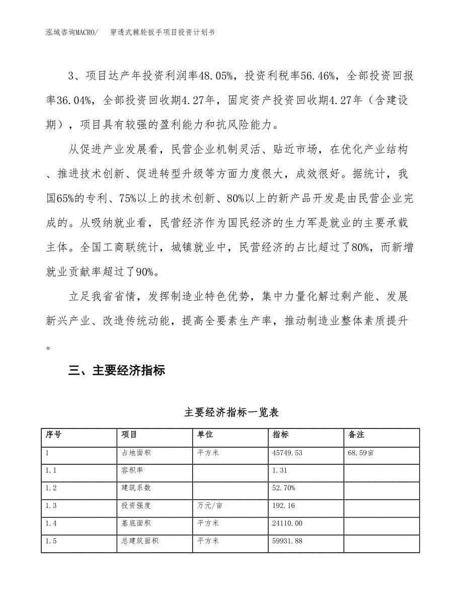 穿透式棘轮扳手项目投资计划书（69亩）.docx_第5页