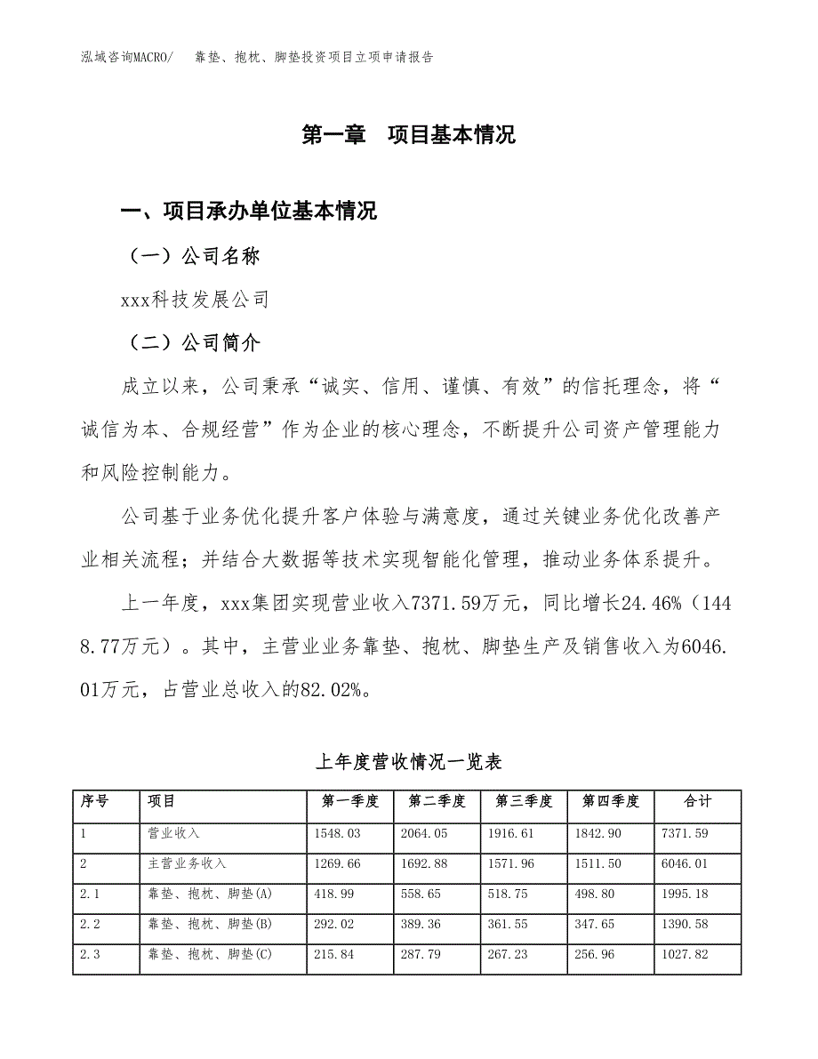 靠垫、抱枕、脚垫投资项目立项申请报告（总投资4000万元）.docx_第2页