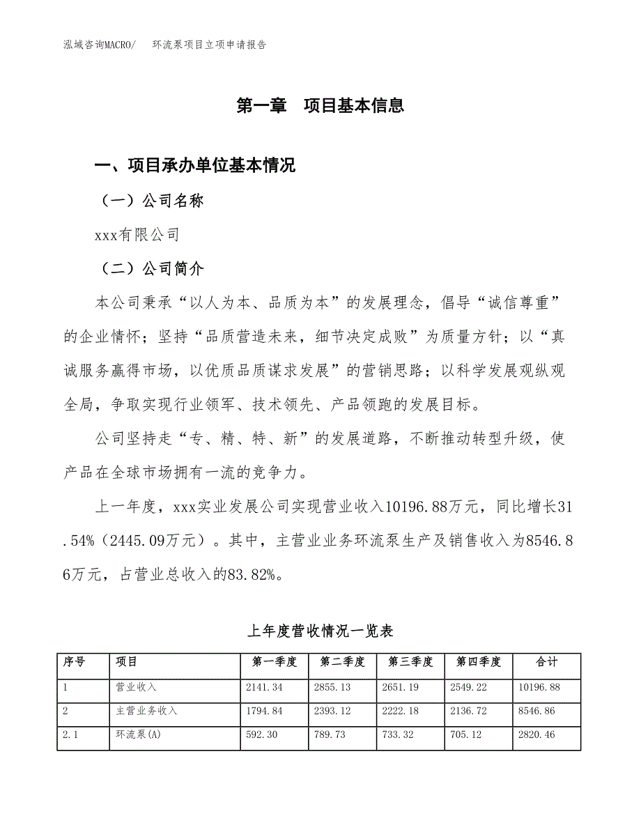 环流泵项目立项申请报告（总投资7000万元）_第2页