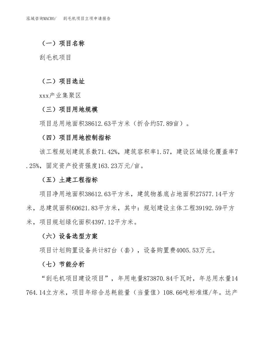 刮毛机项目立项申请报告（总投资13000万元）_第5页