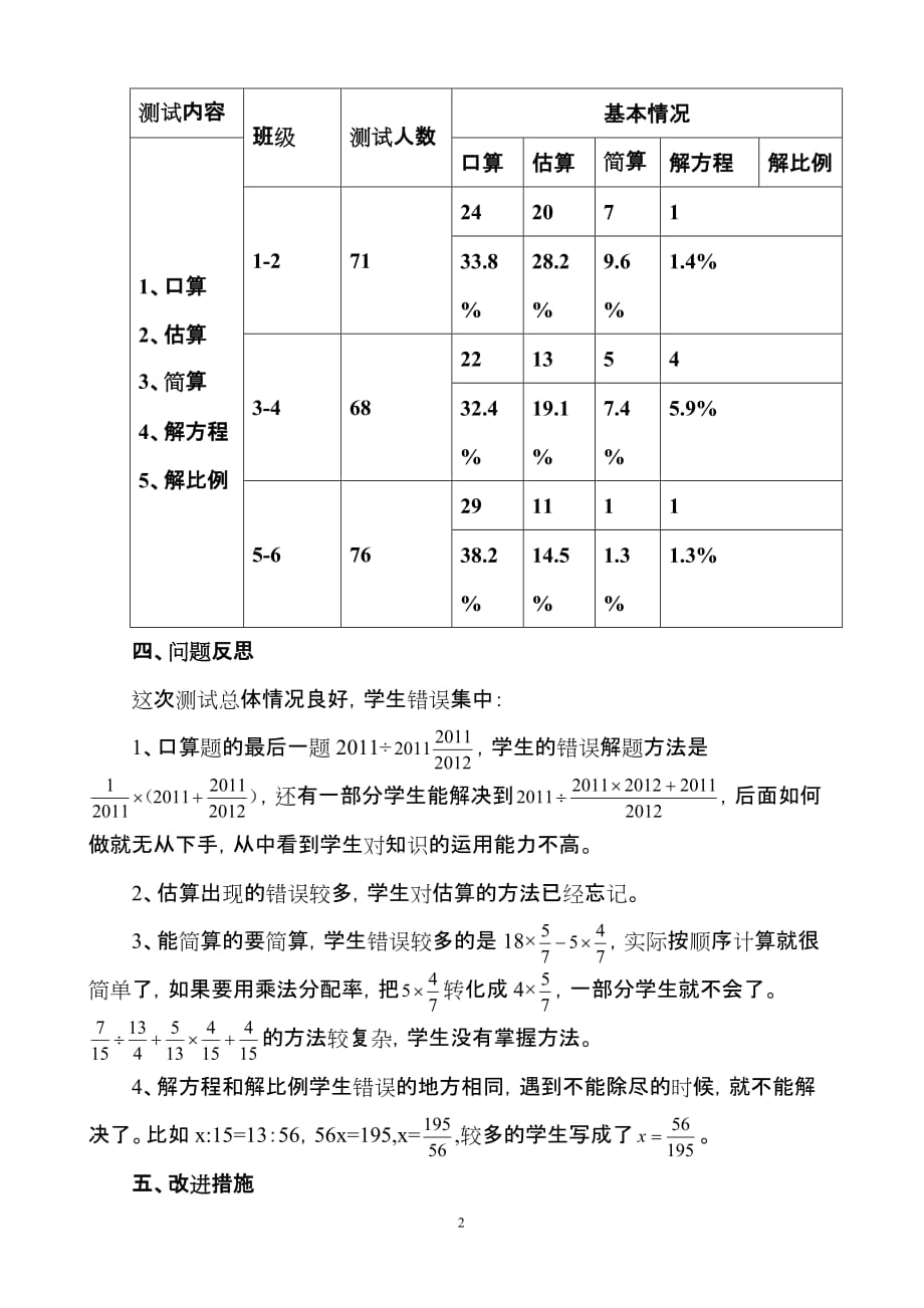 六年级学生计算能力调研报告_第2页