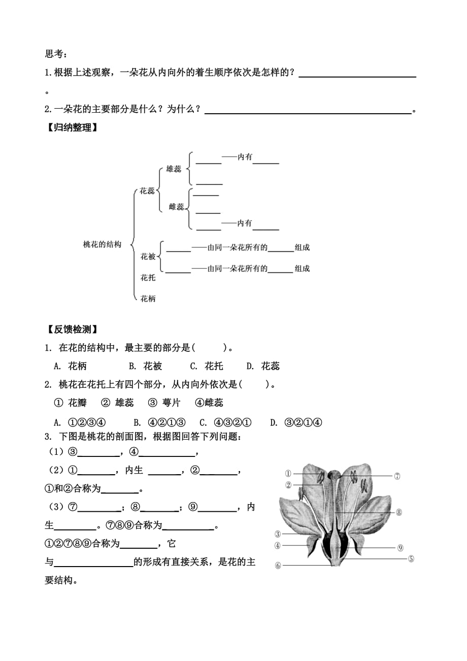 花的结构和类型  学案_第2页