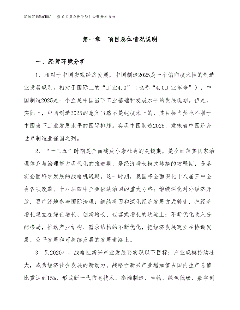 数显式扭力扳手项目经营分析报告（总投资15000万元）.docx_第2页