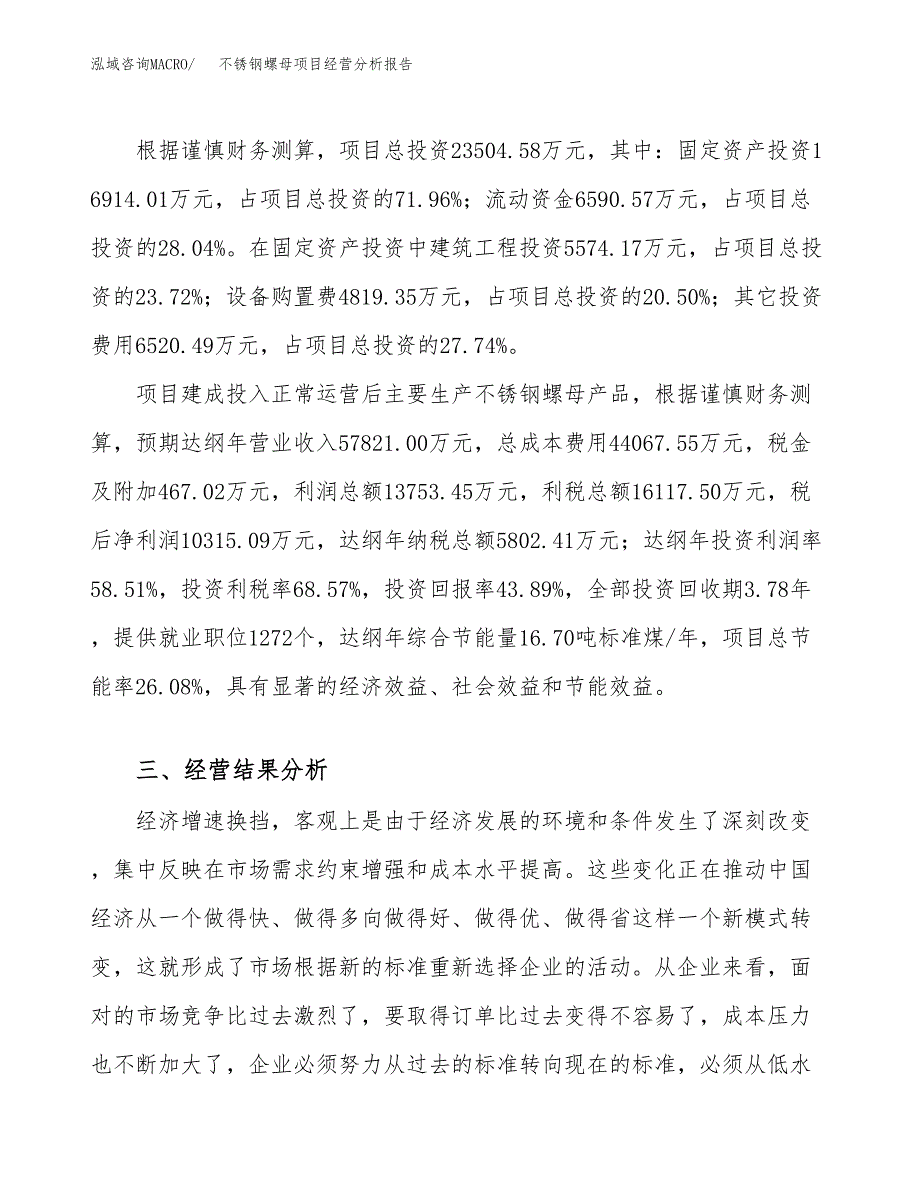 不锈钢螺母项目经营分析报告（总投资24000万元）.docx_第4页