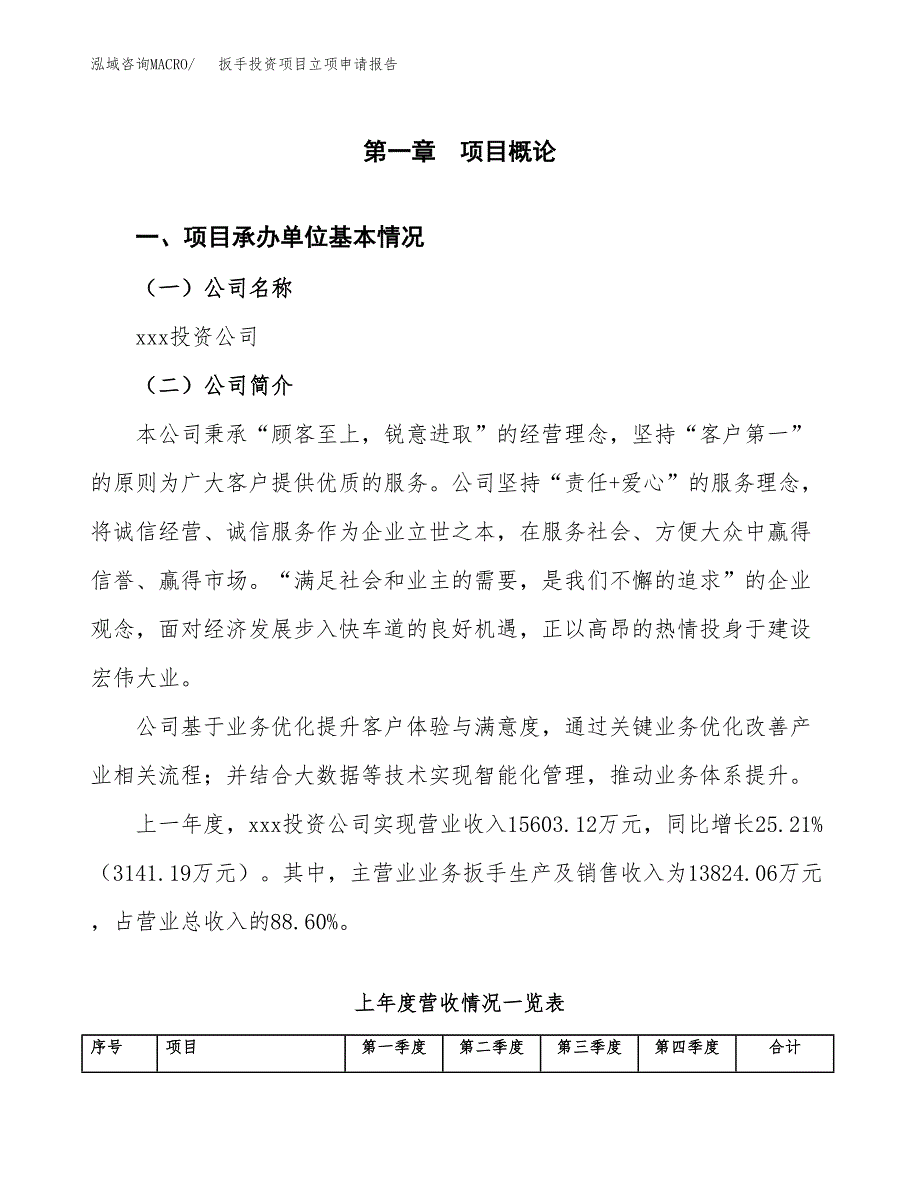 扳手投资项目立项申请报告（总投资19000万元）.docx_第2页