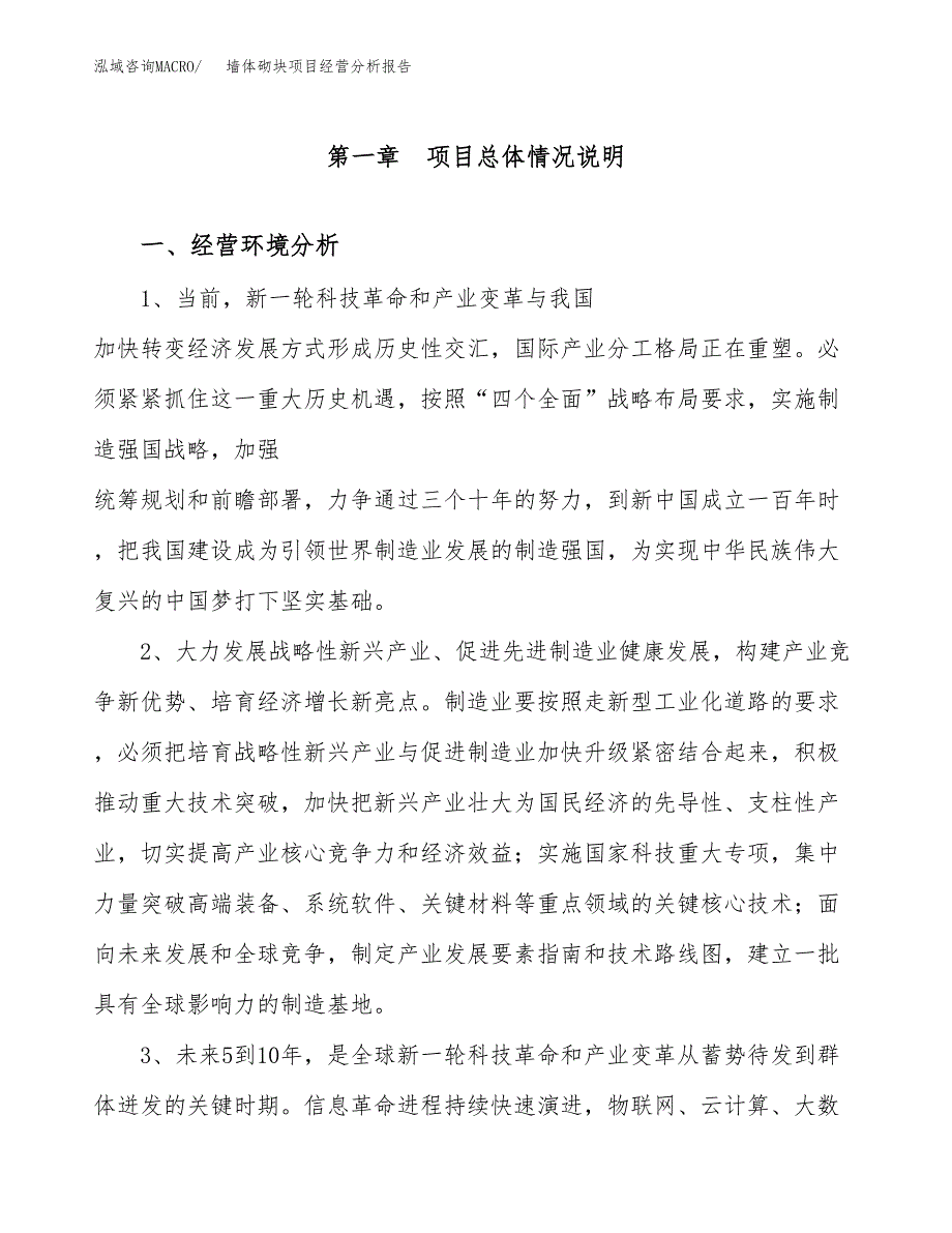 墙体砌块项目经营分析报告（总投资10000万元）.docx_第2页