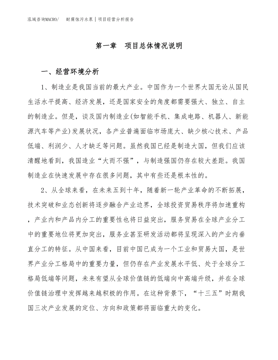 耐腐蚀污水泵┊项目经营分析报告（总投资20000万元）.docx_第2页