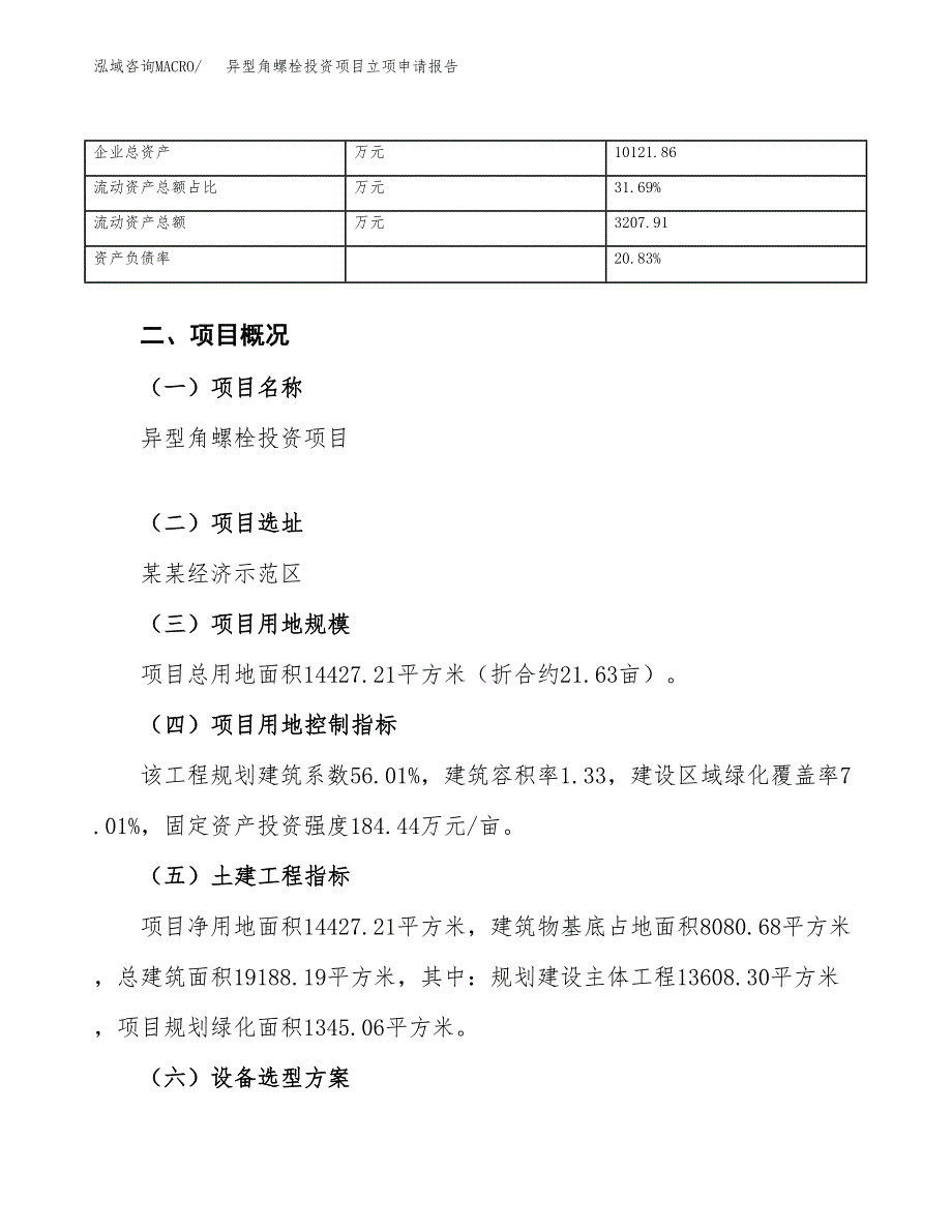 异型角螺栓投资项目立项申请报告（总投资5000万元）.docx_第4页