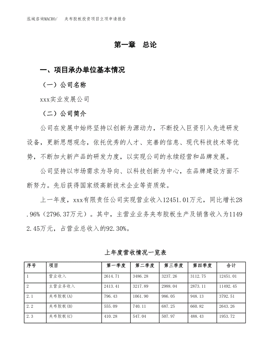 夹布胶板投资项目立项申请报告（总投资11000万元）.docx_第2页