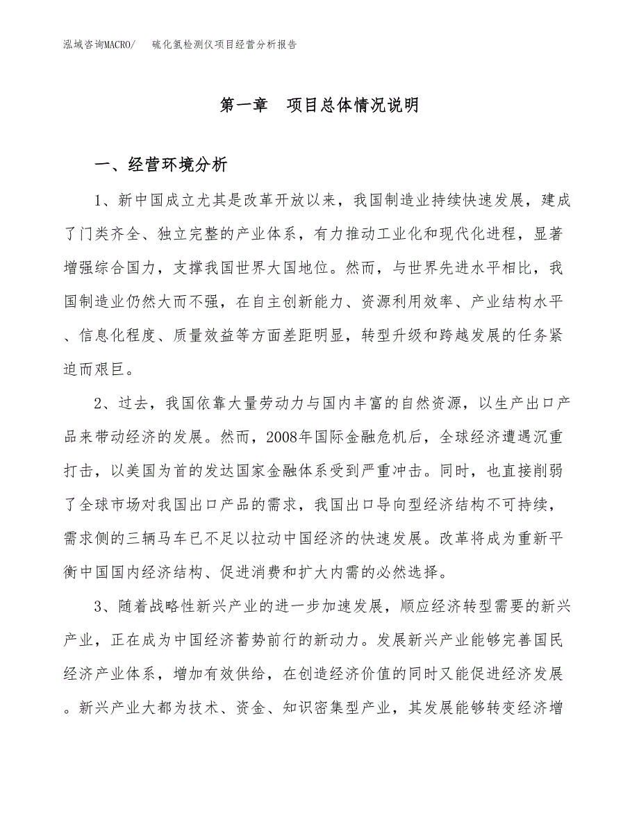 硫化氢检测仪项目经营分析报告（总投资7000万元）.docx_第2页