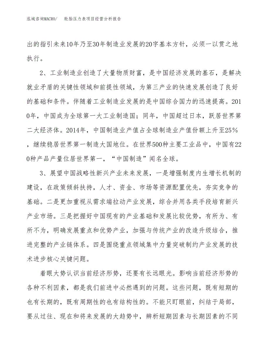 轮胎压力表项目经营分析报告（总投资10000万元）.docx_第3页