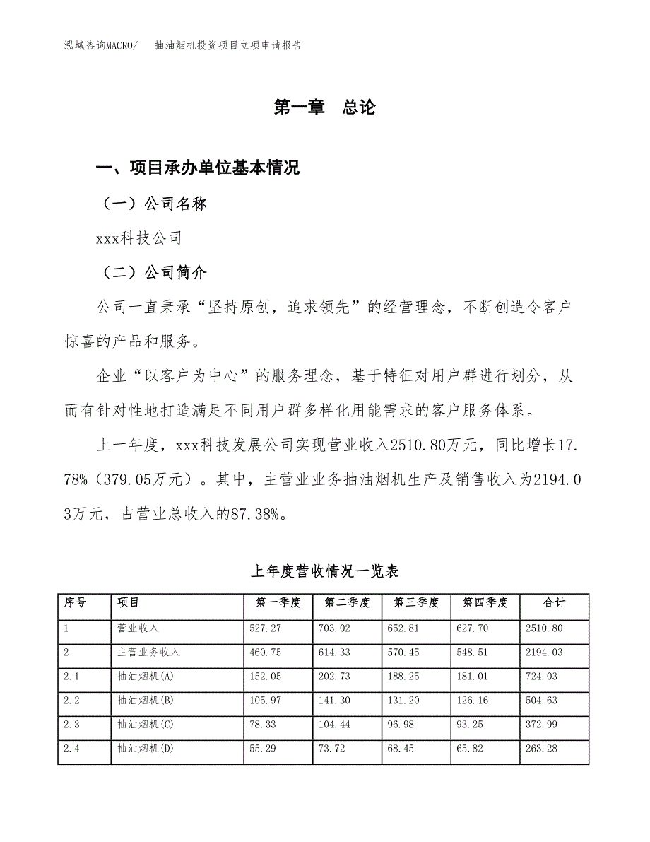 抽油烟机投资项目立项申请报告（总投资3000万元）.docx_第2页