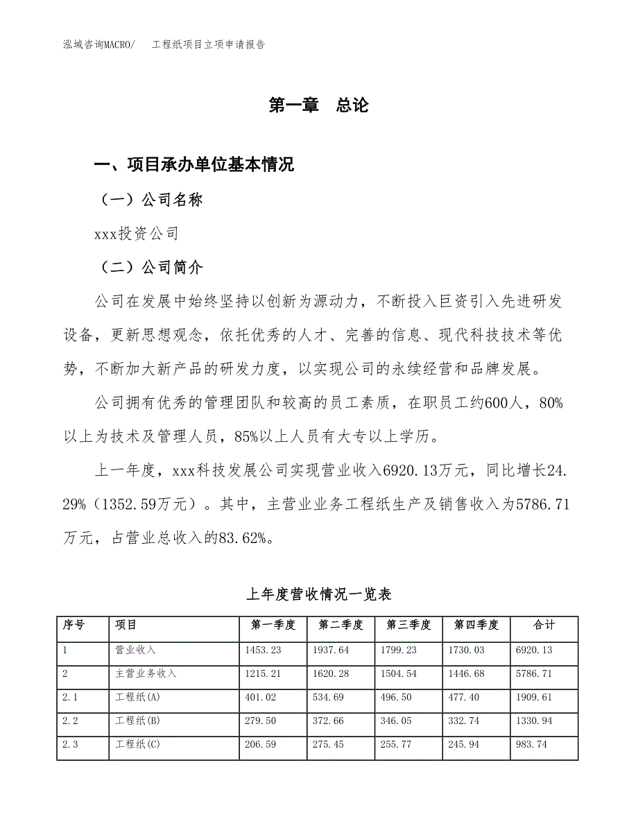 工程纸项目立项申请报告（总投资4000万元）_第2页