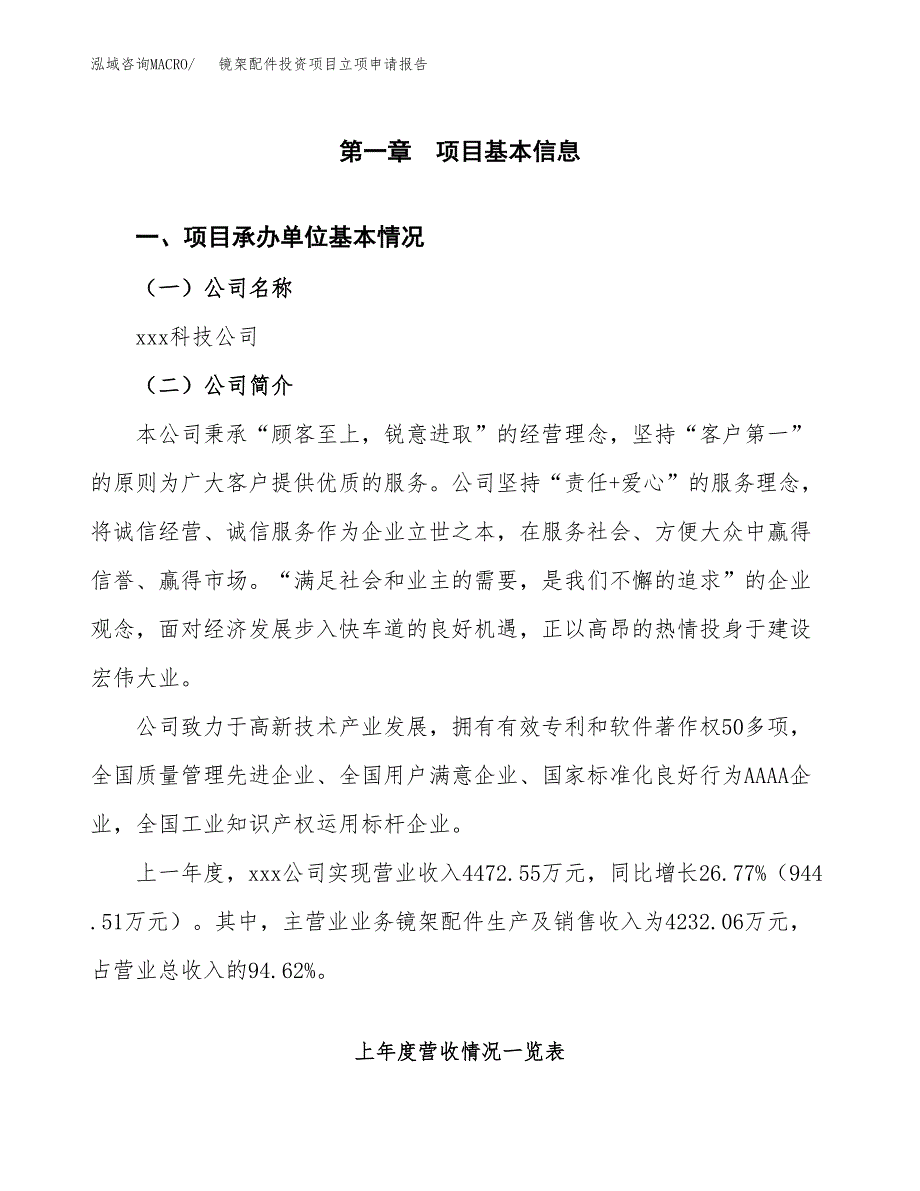 镜架配件投资项目立项申请报告（总投资6000万元）.docx_第2页