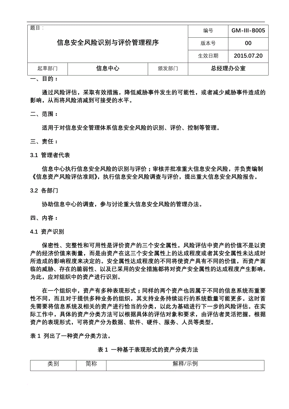 信息安全风险识别与评价管理程序.doc_第1页