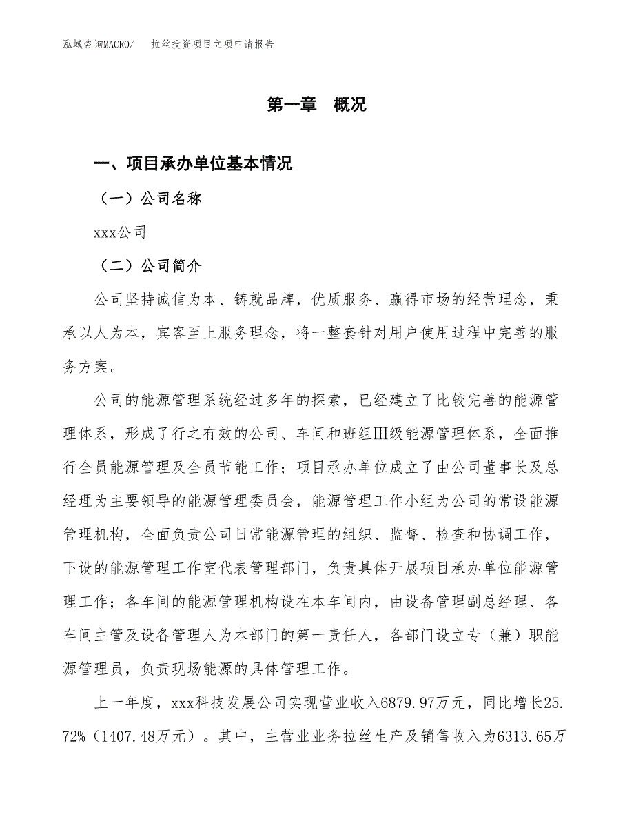 拉丝投资项目立项申请报告（总投资4000万元）.docx_第2页