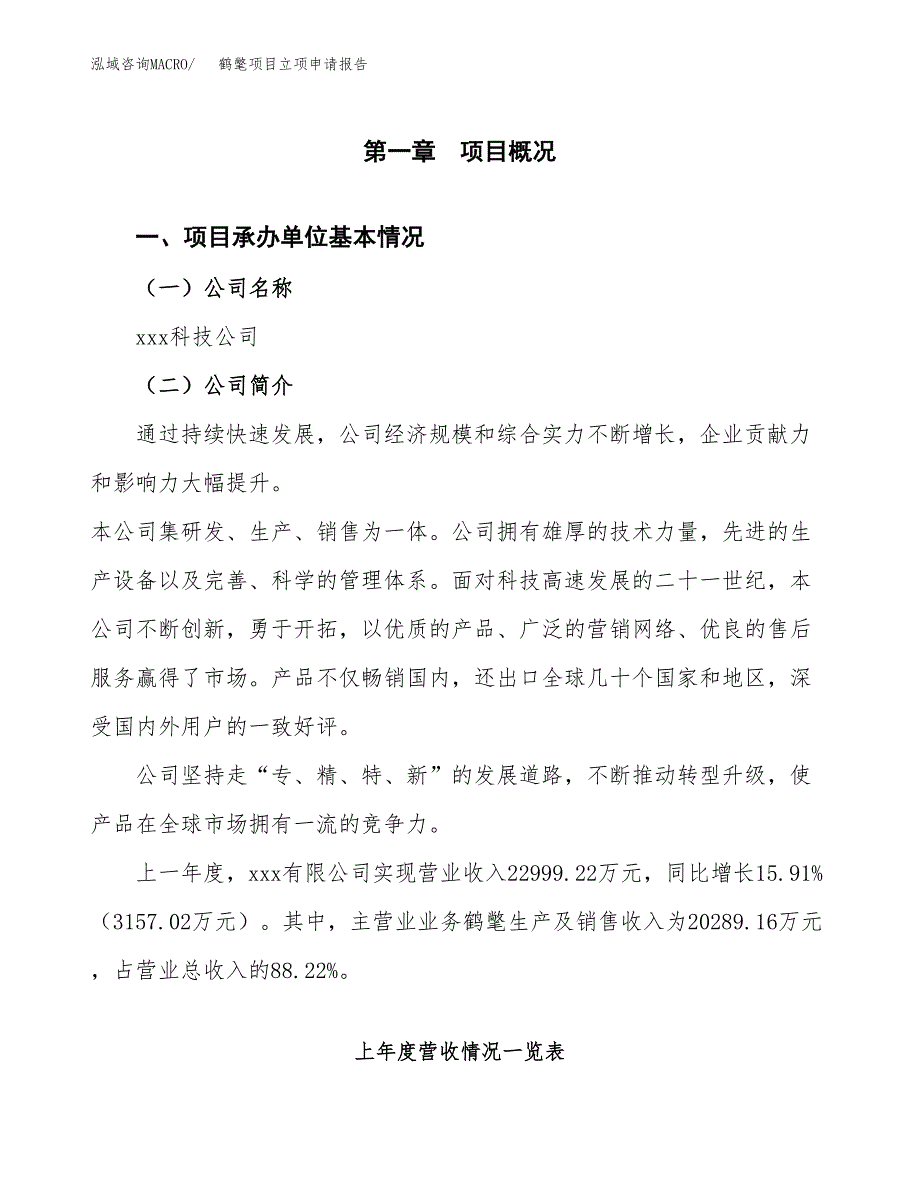 鹤氅项目立项申请报告（总投资12000万元）_第2页