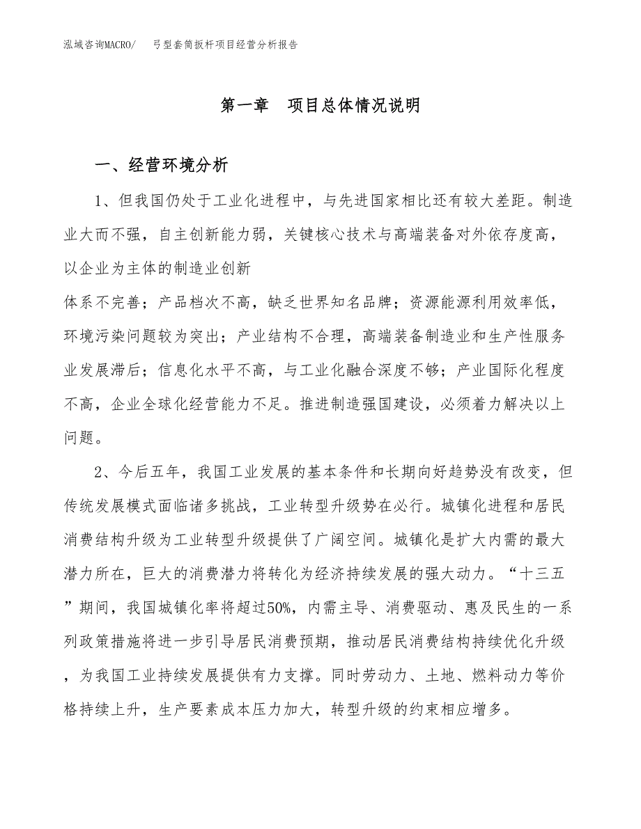 弓型套筒扳杆项目经营分析报告（总投资4000万元）.docx_第2页