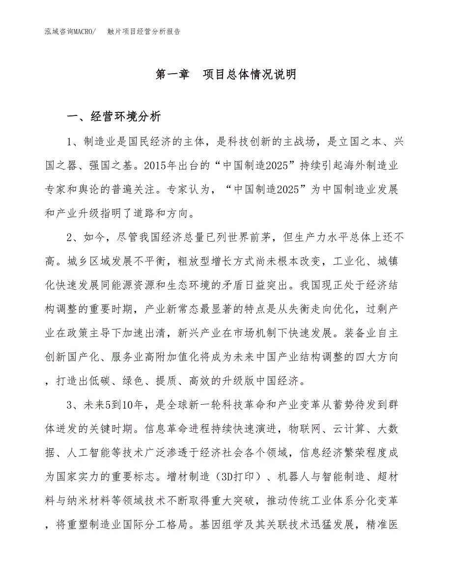 触片项目经营分析报告（总投资16000万元）.docx_第2页