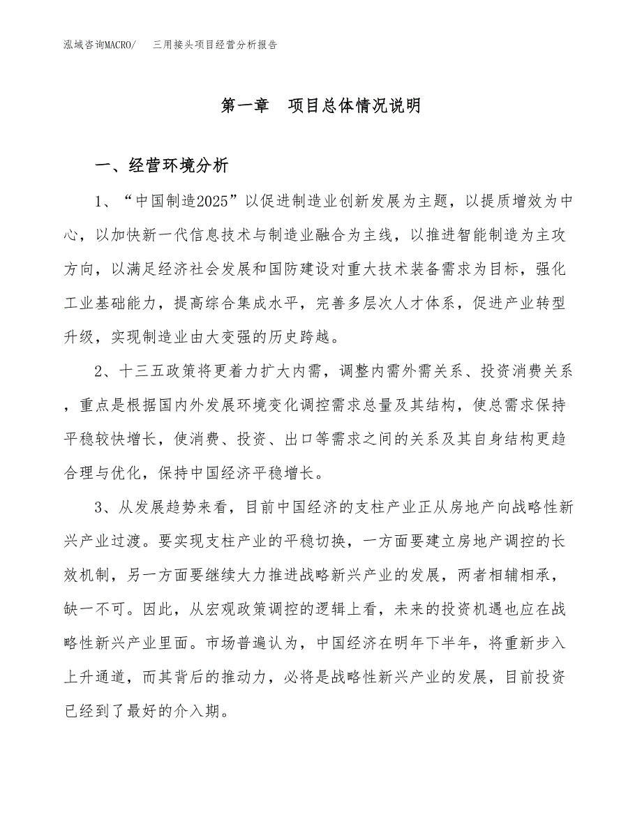 三用接头项目经营分析报告（总投资17000万元）.docx_第2页