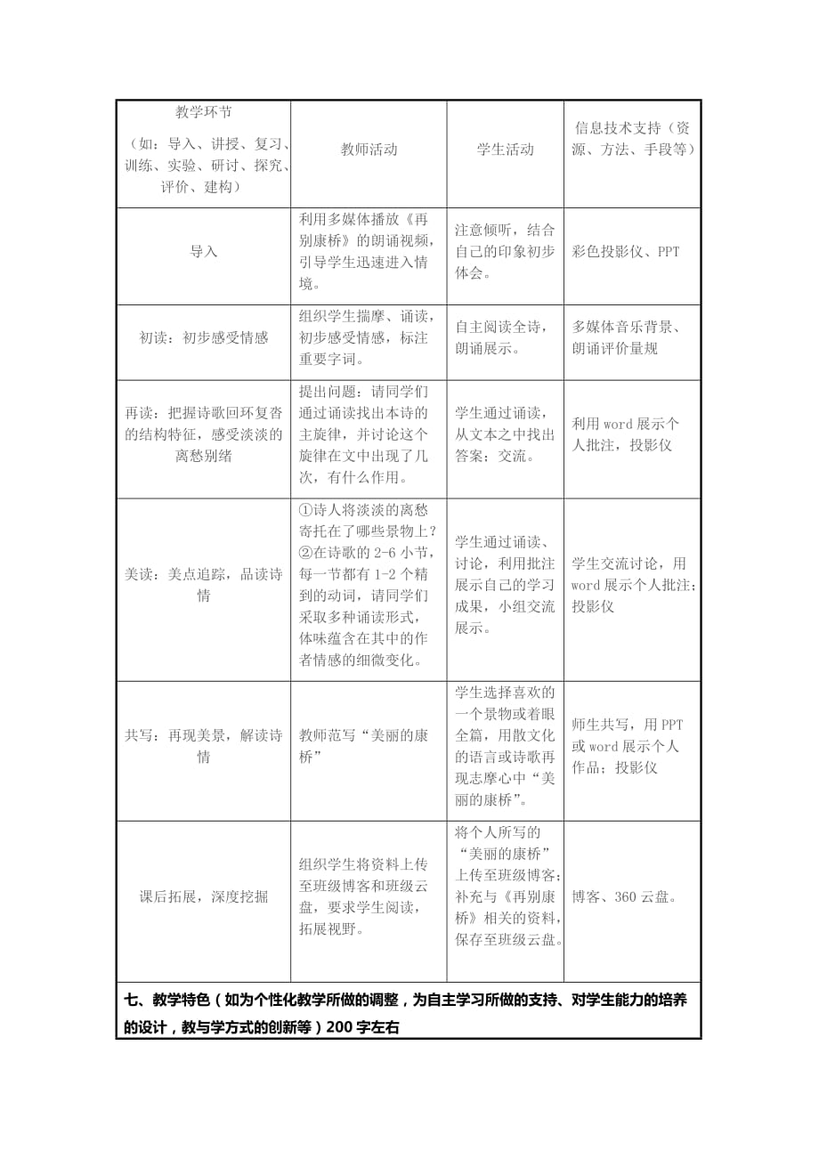 信息化教学设计方案高中语文《再别康桥》.doc_第4页