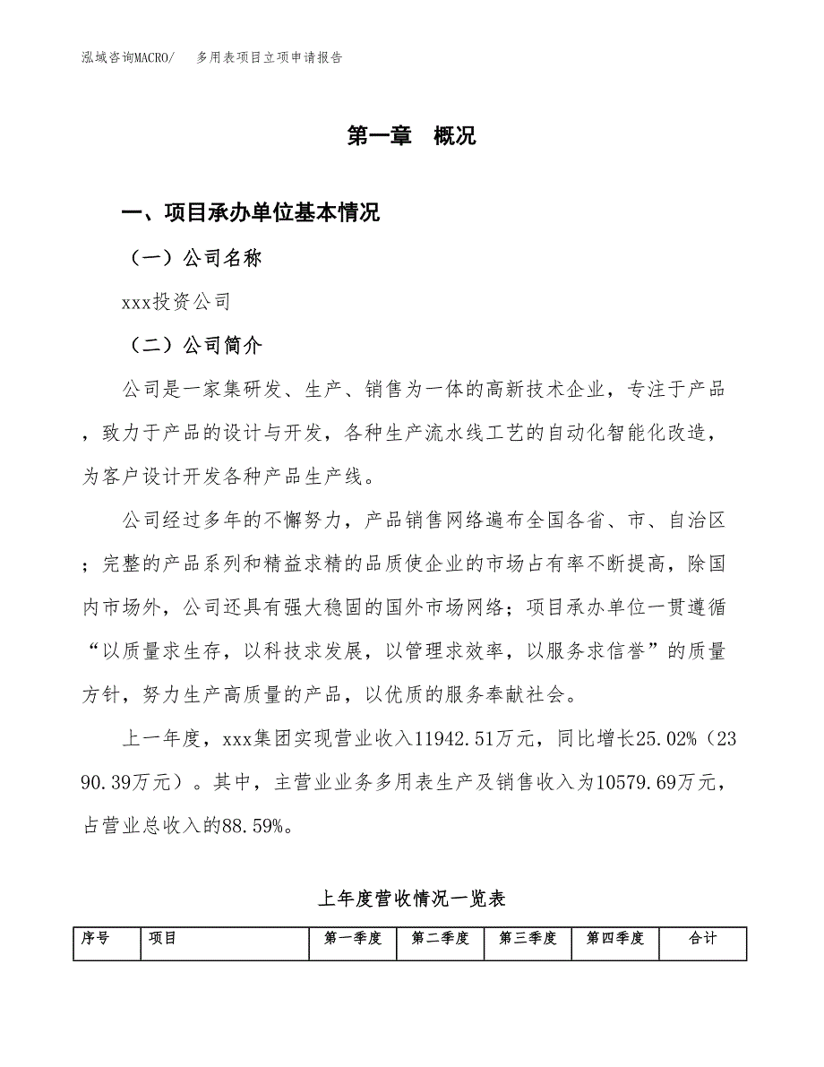 多用表项目立项申请报告（总投资10000万元）_第2页