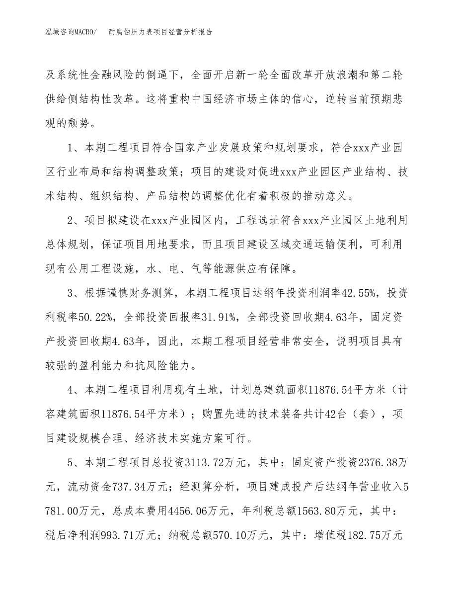 耐腐蚀压力表项目经营分析报告（总投资3000万元）.docx_第5页