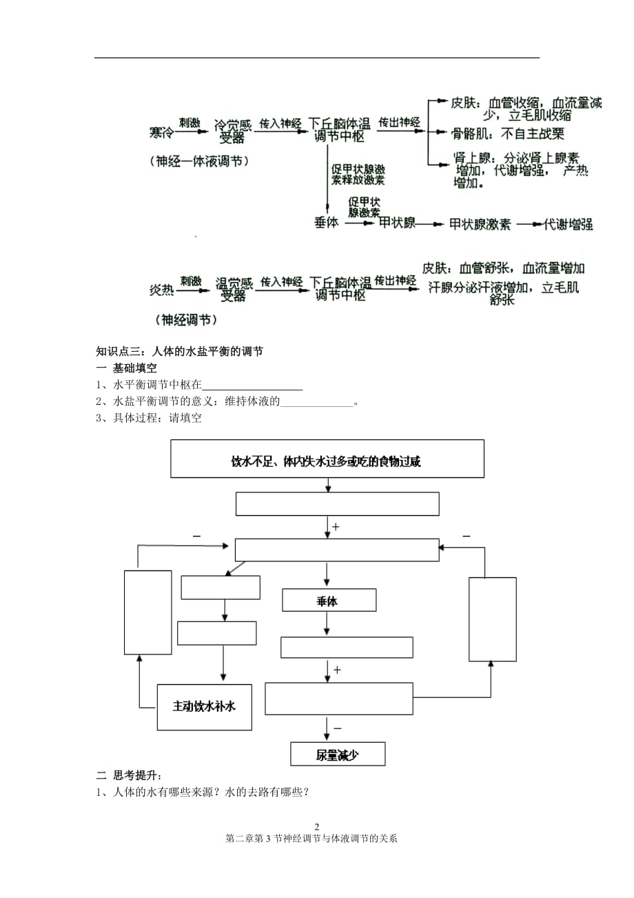 《神经调节与体液调节的关系导学案资料_第2页