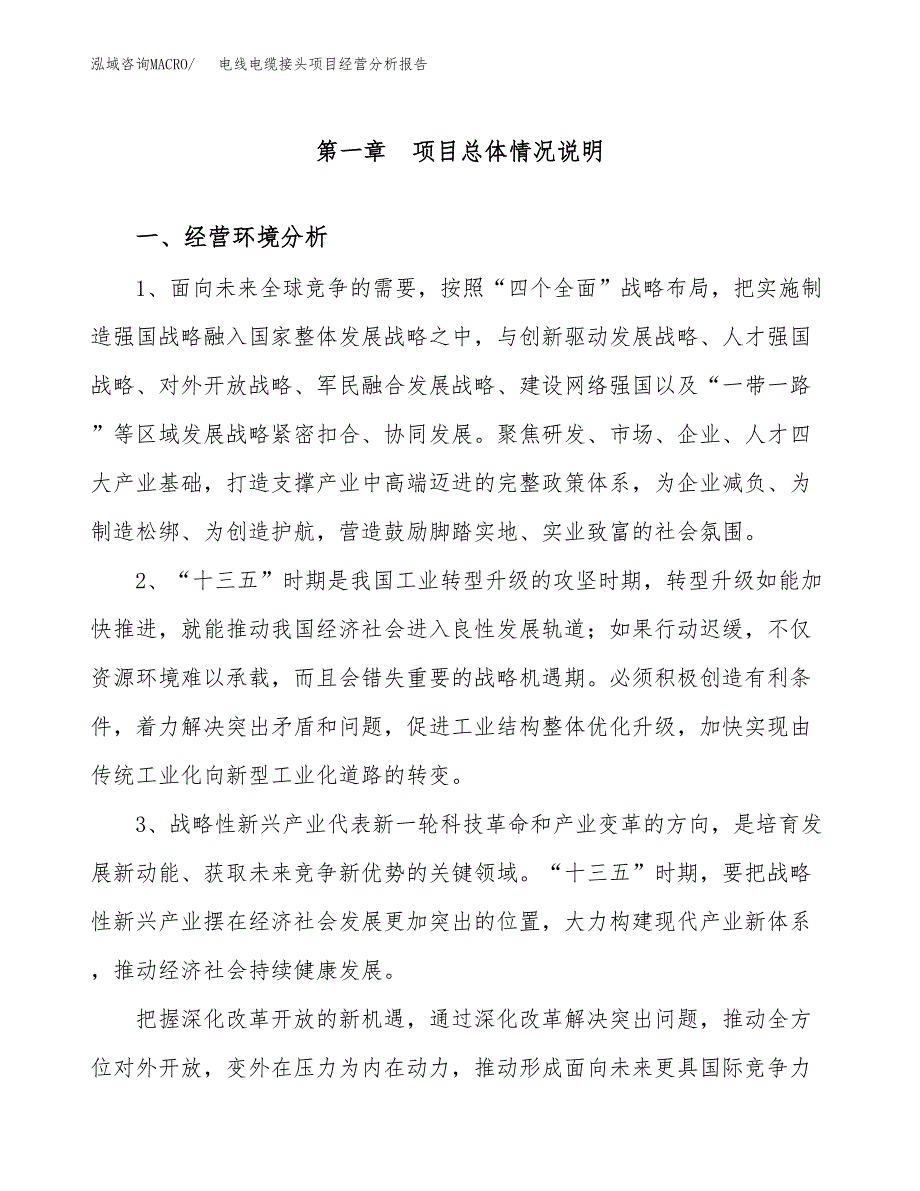 电线电缆接头项目经营分析报告（总投资19000万元）.docx_第2页